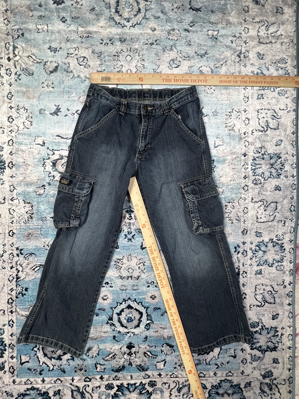 Wrangler Kids Dark Wash Cargo Jeans - Classic‎ Pocket Style - Picture 5 of 6